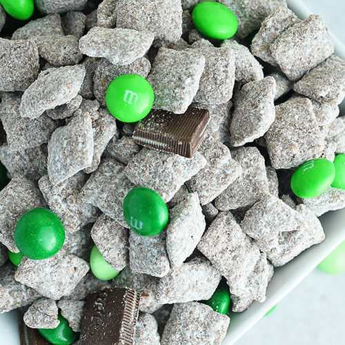 Chocolate Mint Puppy Chow - Sarah Halstead
