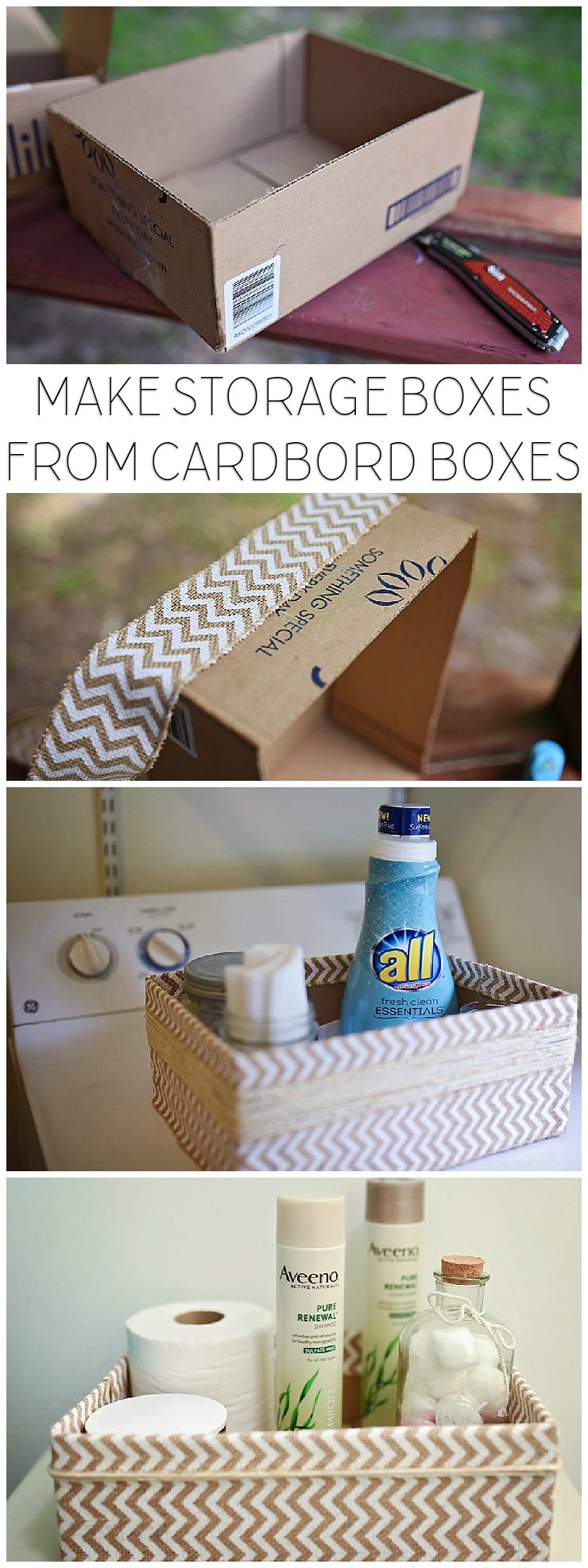 Upcycled Cardboard Boxes Into Storage Boxes Sarah Halstead