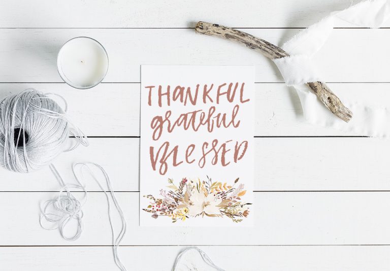 Thankful Grateful Blessed Free Printable | Sarah Halstead