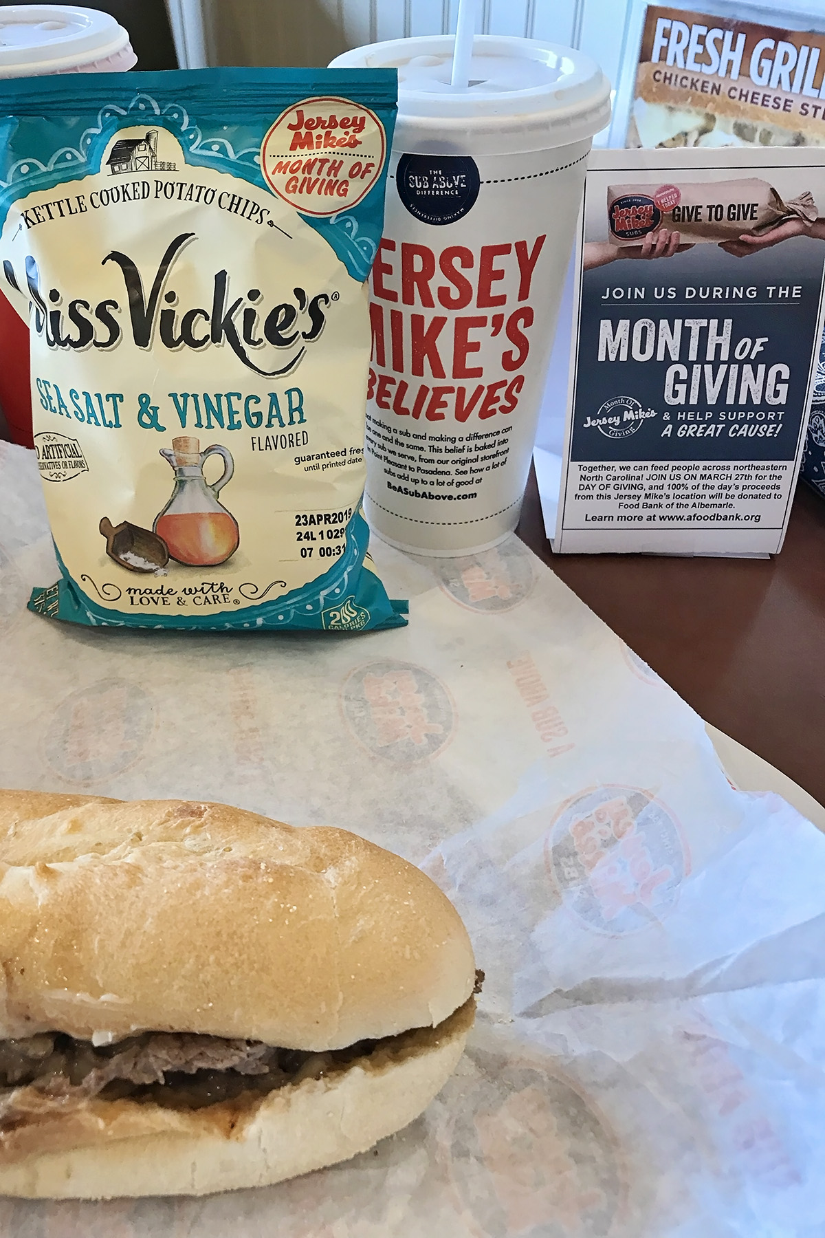 lunch at jersey mikes Sarah Halstead