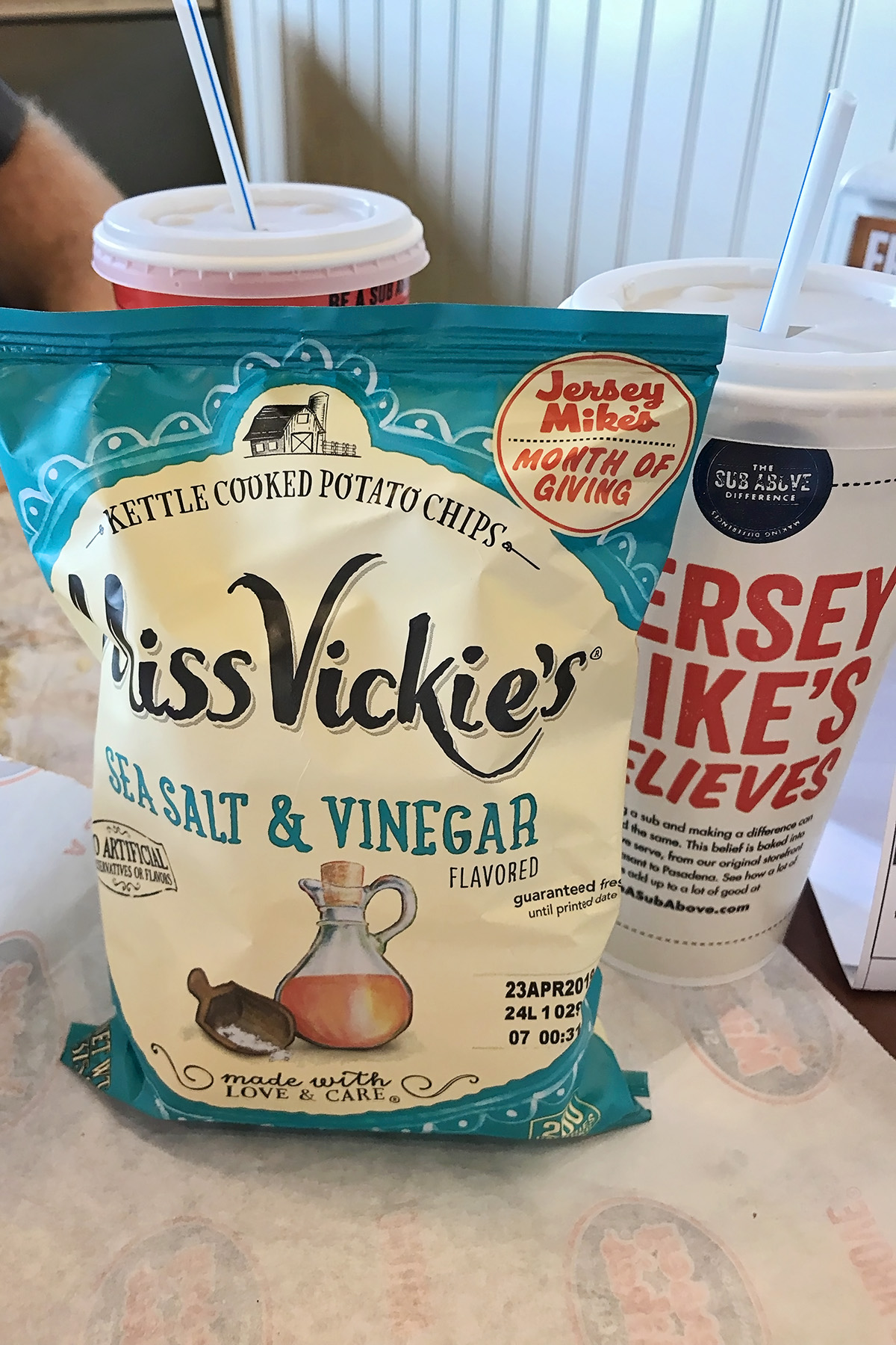 salt and vinger chips at jersey mikes Sarah Halstead